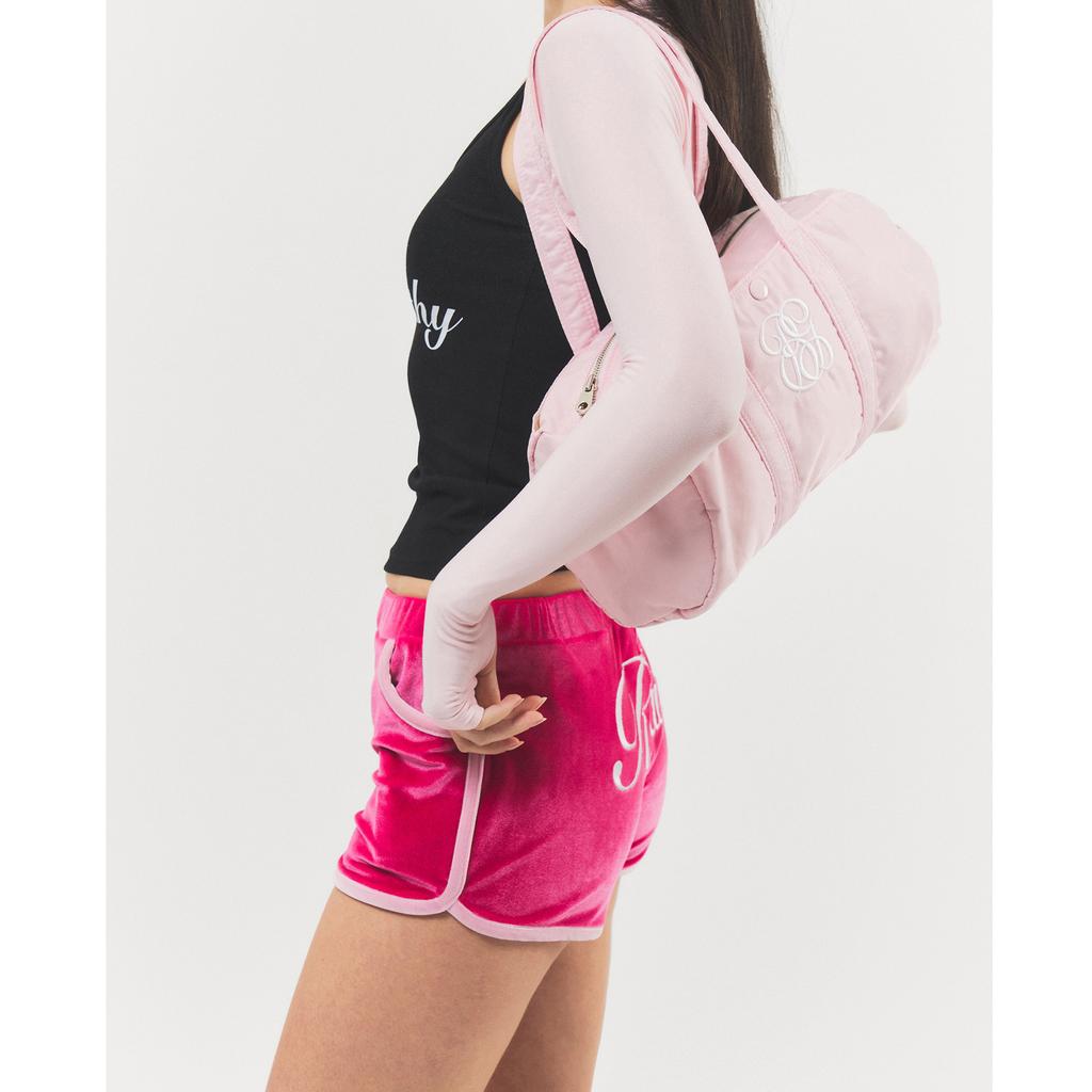 RAWMANTICS Raw Logo Velvet Hot Dolphin Pants Hot Pink