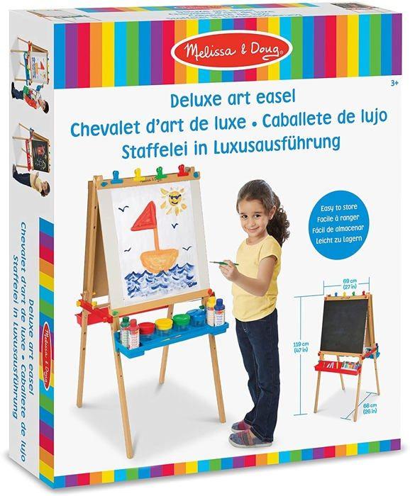 Chevalet d'art - luxe - bois massif - hauteur réglable - double face - pour enfants
