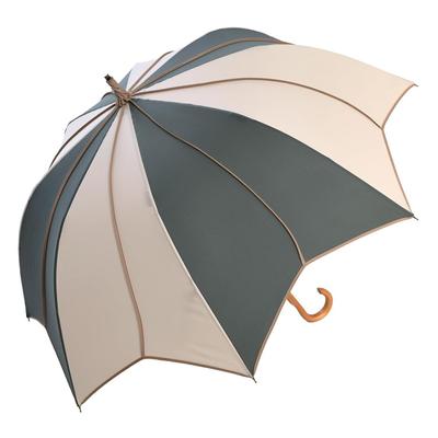 Large Flower Long Difficult To Get Piping Green X [Chinoiserie Modern] Umbrella, Women's, Motif, Umbrella, Deep, Wet, (Moss Mocha)