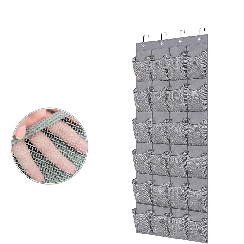 Over The Door Shoes Storage Rack Large Capacity 24 Grids Hanging Shoes Organizer Bag Bedroom Slipper Storage Bag Save Space