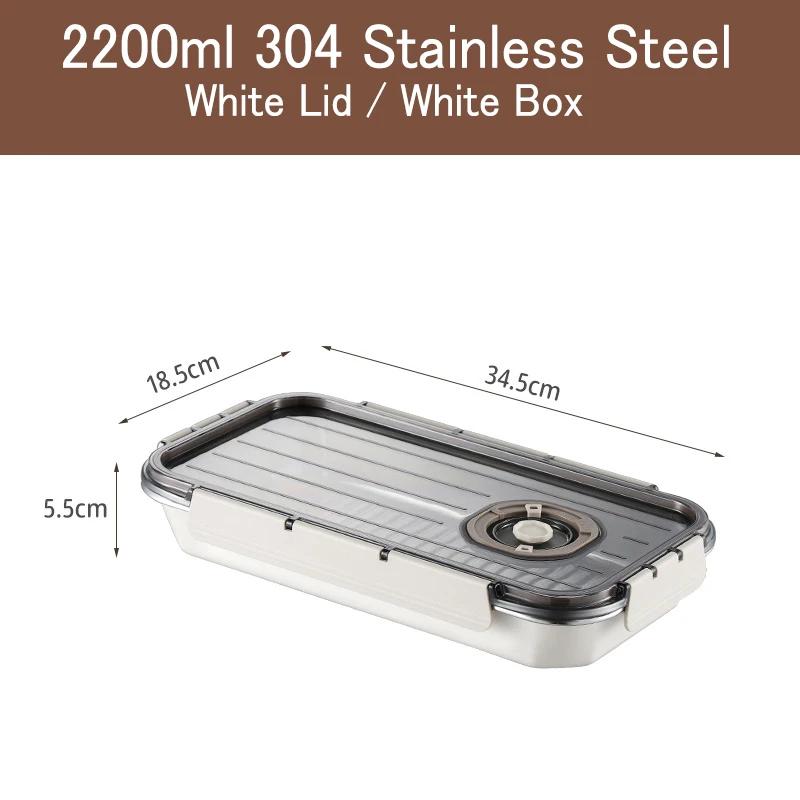 Stainless Steel Food Storage Box Thickened Square Plate Portable Side Dish Container Freshing Lunch Box with Carrying Handle
