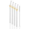 5Pcs Glass Straws Reusable Borosilicate Drinking Straws for Tea Juice Milkshake Home Party Drinkware Smoothie Cocktails Straw