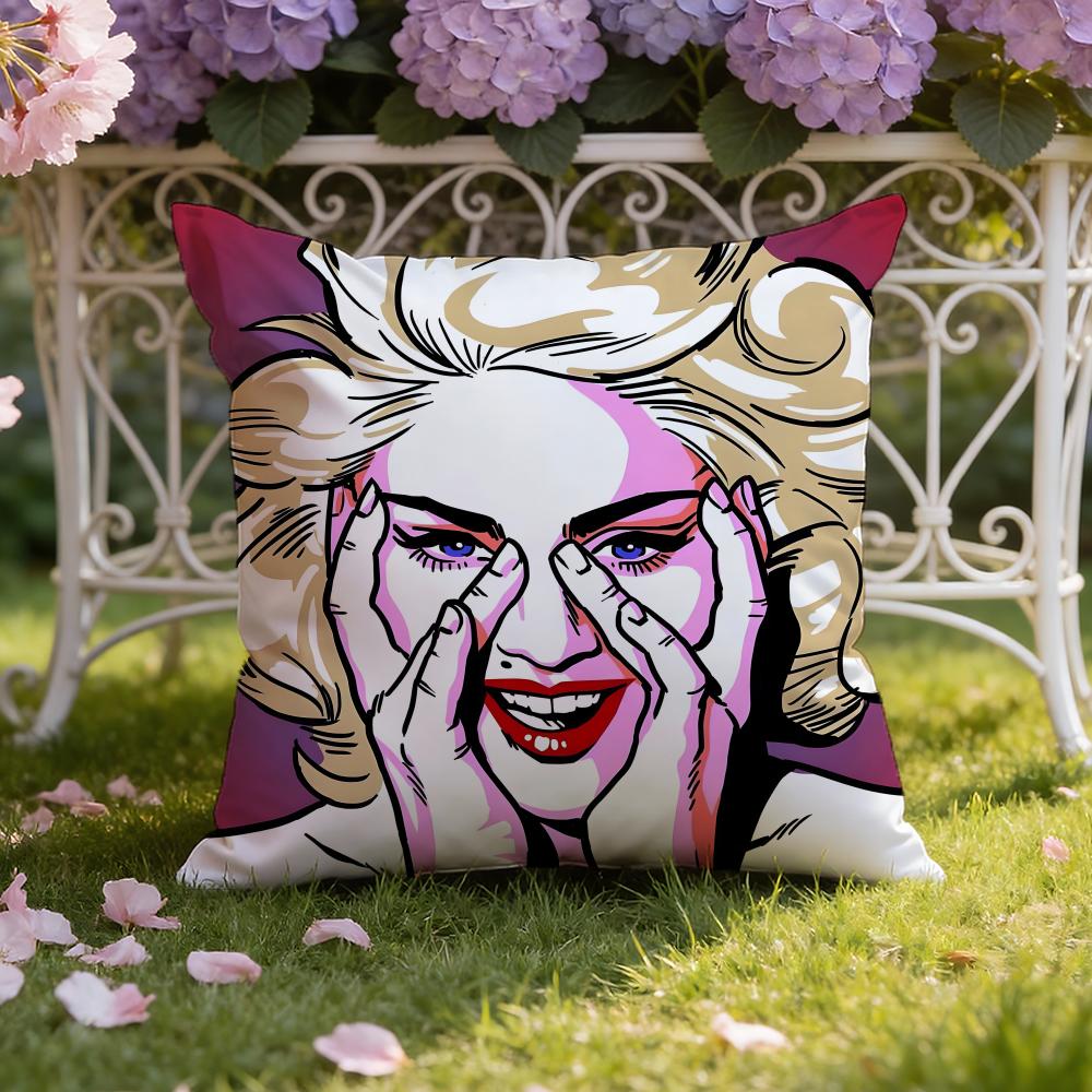 M-Madonna-A Cushion Cover Home & Car Dual-Scene Pillow Cover: Reversible for Premium Comfort