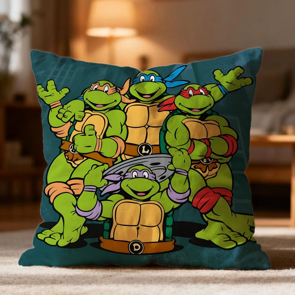 Hot TTeenage Mutant Ninja Turtleses Cushion Cover Soft Washable Pillow Case Multi-Scene for Couch Bed Travel Office Use