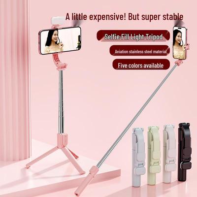 Z5 Selfie Stick & Treppiede Leggero con Telecomando Bluetooth, Luce di Riempimento a 3 Colori per Viaggi & Live Streaming.