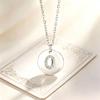 Round Pendant Necklace with Micro-set Diamonds and English Letter O - Clavicle Chain Jewelry.