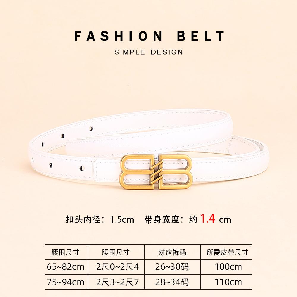 Paris Home Belt Women'S Leather Dress Belt Thin Belt Women'S High-End Dense
