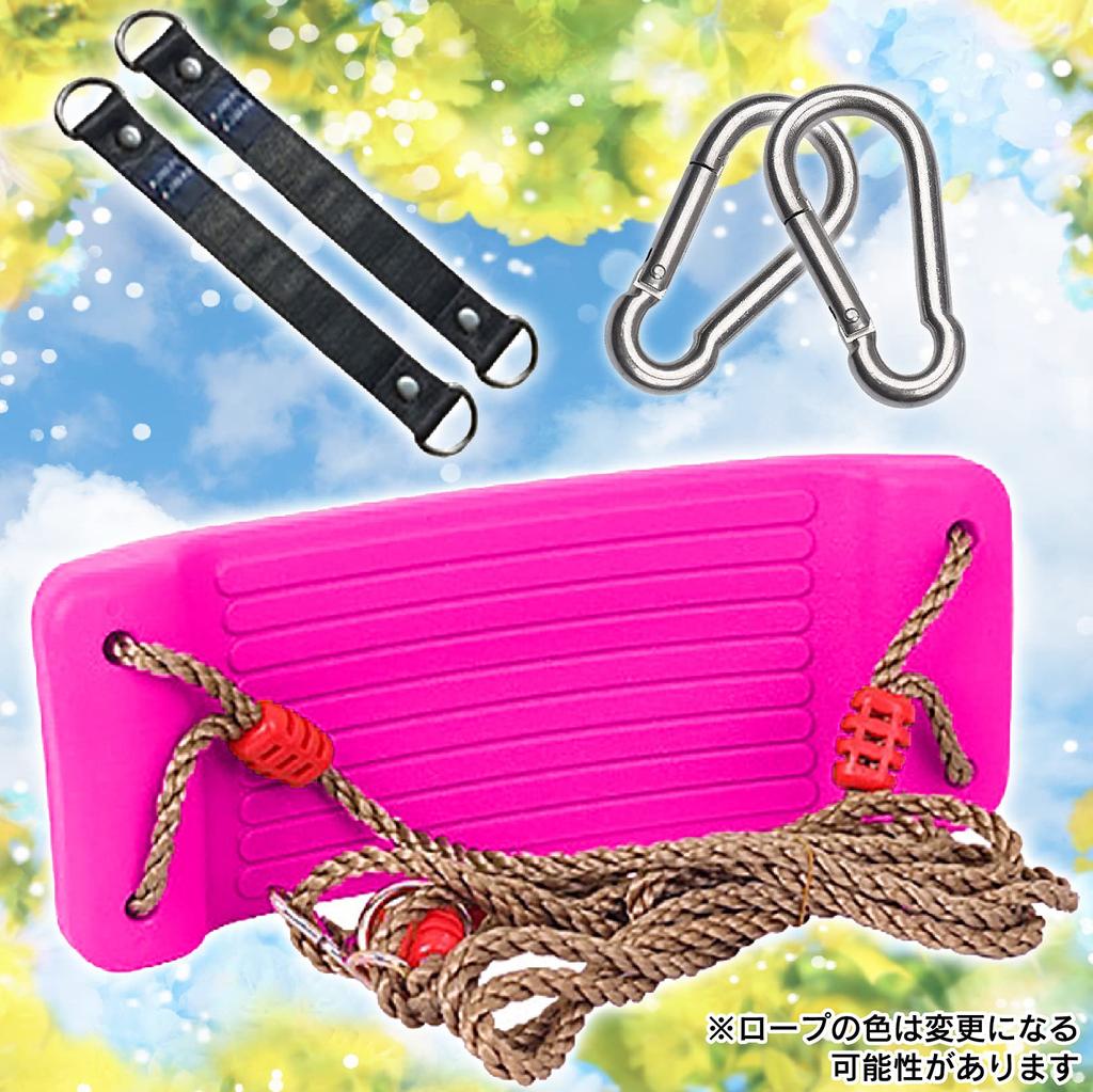 Sac Taske Kids Swing Set, Indoor/Outdoor Kids Playground Equipment, Easy Setup for Gardens, Trees, and Anywhere (Pink)