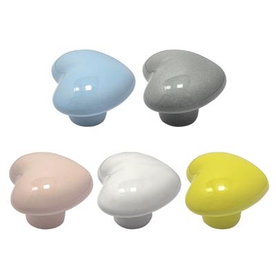 Adorable Heart Shaped Ceramic Cupboard Knobs Cute Cartoon Heart Ceramic Drawer Pulls Simple Installs for Kids Furniture