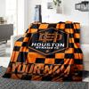 Name Custom Houston Dynamo Print Flannel Blanket High Quality Warm Comfortable Cover for All Seasons Perfect for Gifts Home Decor