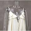 Abito Lungo da Donna con Bretelle 3D Floreale Abito da Festa da Donna Scollo Profondo a V Senza Maniche Schiena Nuda Spacco Cut-Out Abito da Donna Estivo