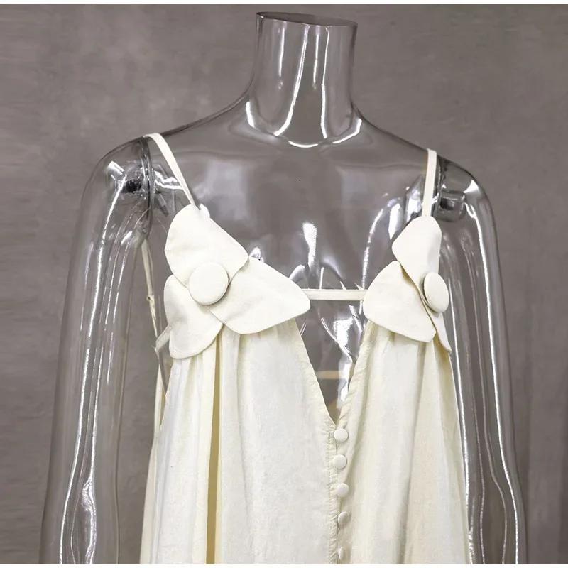 Женское длинное платье с цветочным принтом и глубоким V-образным вырезом — фото 8