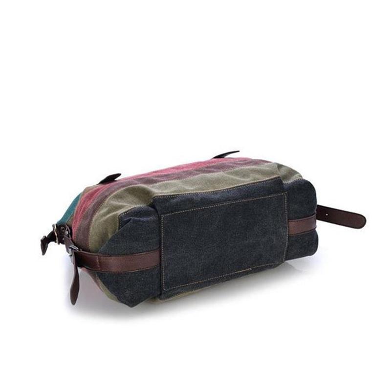 Canvas Totes Striped Womens Handbag Patchwork Rainbow Shoulder Bag  Fashion Female Casual Crossbody Bag