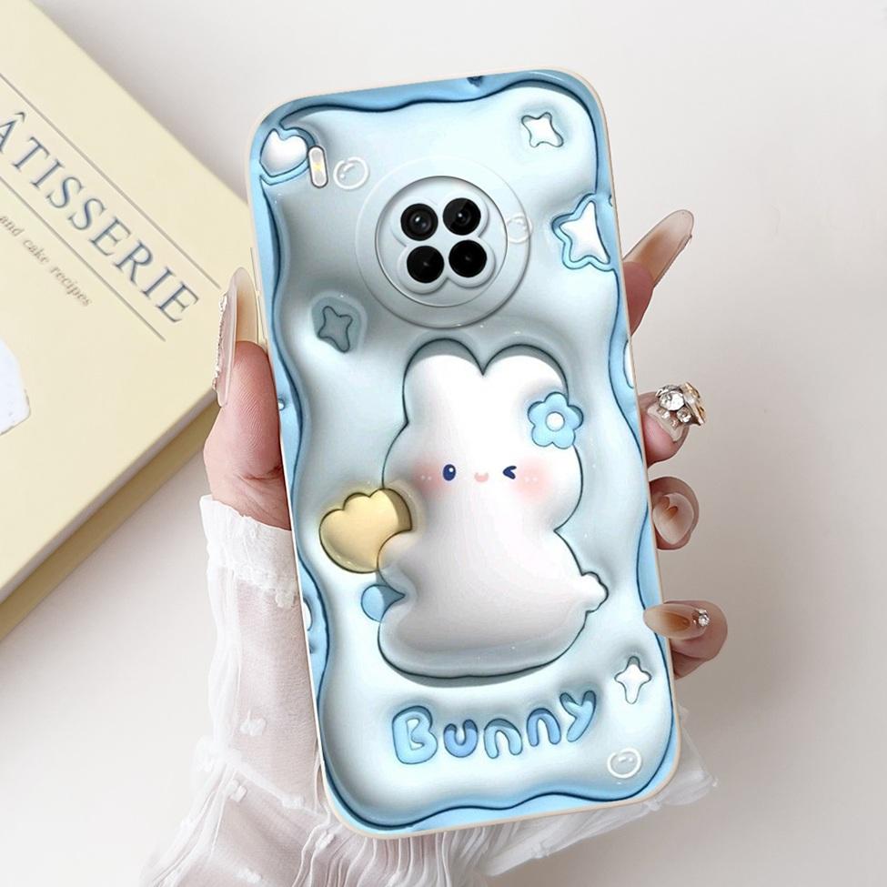 For Huawei Y9a Case Fashion Cute Cartoon Luxury Flowers Silicone Back Cover For Huawei Y9a Phone Case Shockproof Bumper FRL-L22