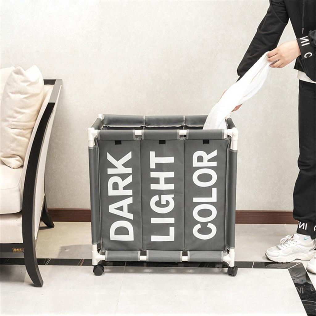 3 v 1 velký skládací koš na prádlo s koly, koš na špinavé prádlo