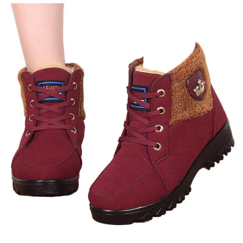 Women's Winter Cotton Boots - Velvet-Lined, Non-Slip Snow Boots for Middle-Aged & Elderly, Plus Size Available