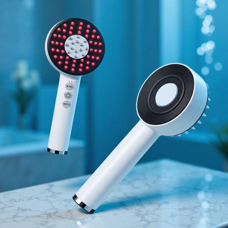 Electric EMS Microcurrent Comb with Red and Blue Light for Cross-border Massage and Liquid Application