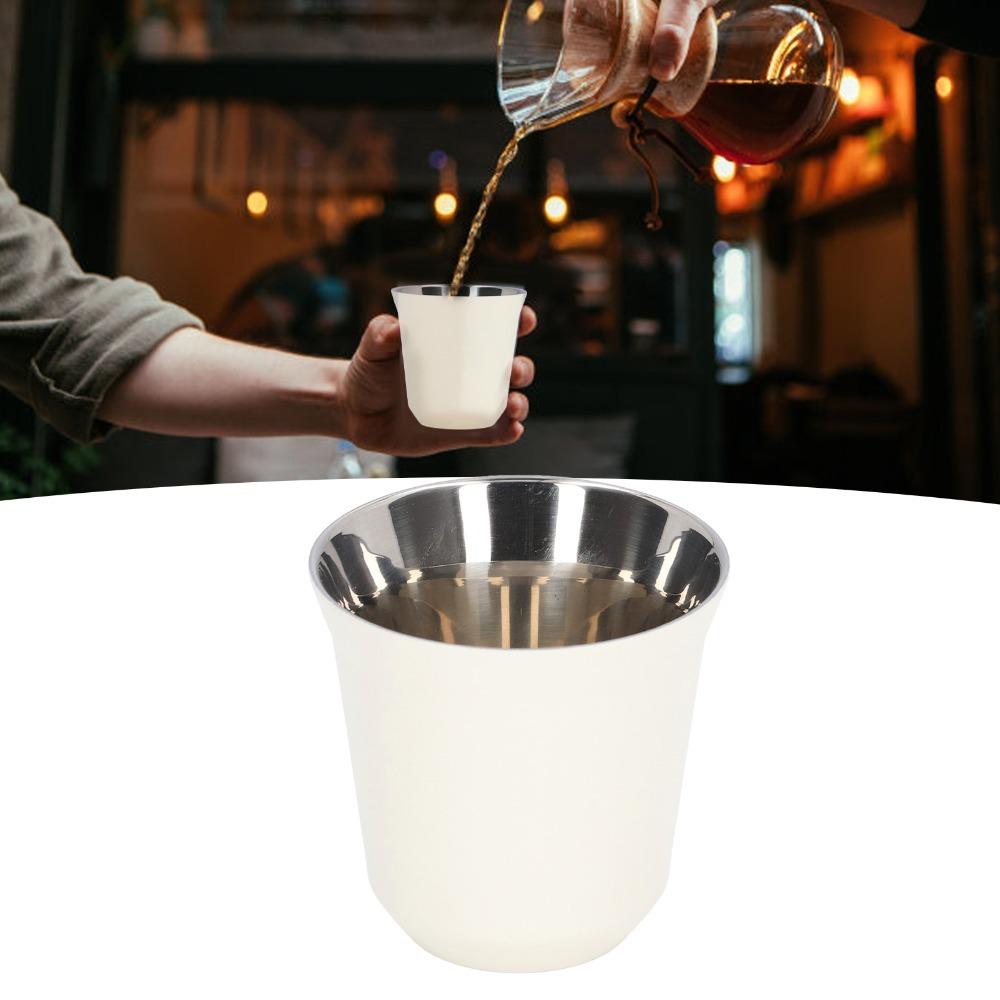 304 Stainless Steel Coffee Mug Heat Insulation Water Cup Unbreakable Stainless Steel Cup  Camping S