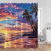 Seaside Landscape Shower Curtains Coconut Trees Tropical Leaves Sea Scenery Bathroom Decor Summer Hawaii Polyester Bath Curtain