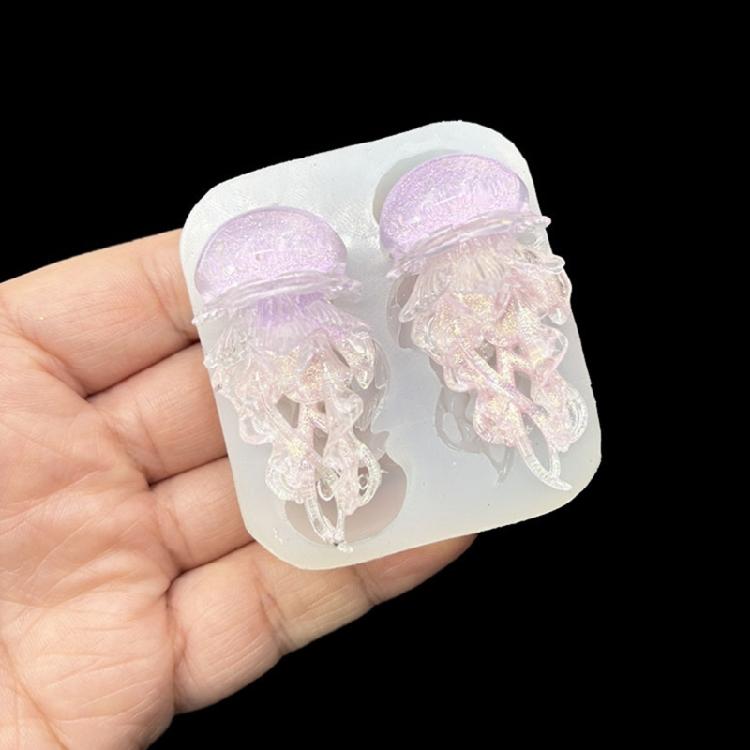 Flexible Nails Mould Jellyfish Shape Nails Art Template Molds Silicone Texture Suitable for Beauticians and Art Learners
