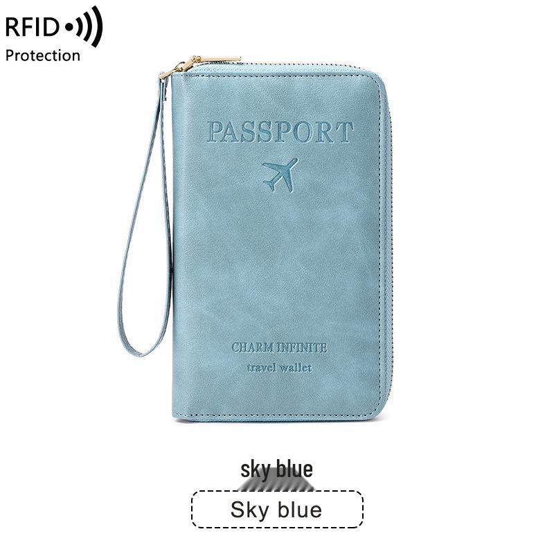 Cross-border RFID Passport Holder & Travel Document Bag with Zipper