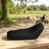 Black Leather Motorcycle Seat for the Stated 49CC Youth Bike Type, Contoured Replacement with Fine Textured Finish and High Rear,