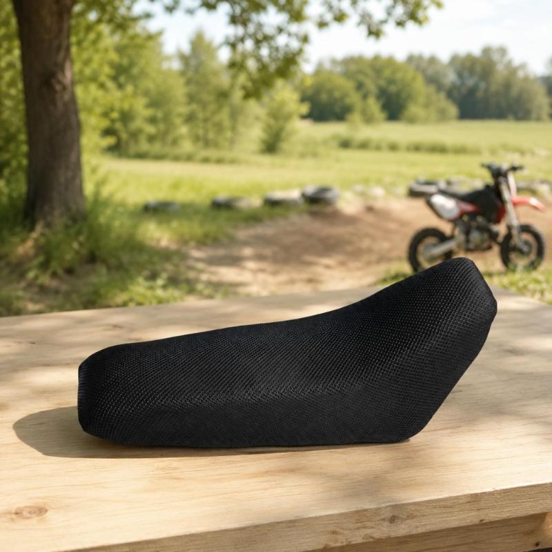 Black Leather Motorcycle Seat for the Stated 49CC Youth Bike Type, Contoured Replacement with Fine Textured Finish and High Rear,