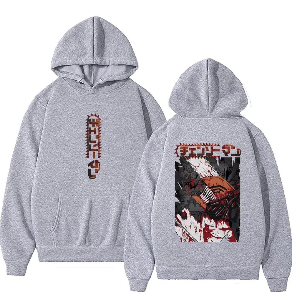 Japonské Anime Motorová pila Unisex Denji Pochita Grafická Mikina Unisex Dámské Unisexga Fleece Bavlna Mikiny Sportovní oblečení Unisex Běžná mikina