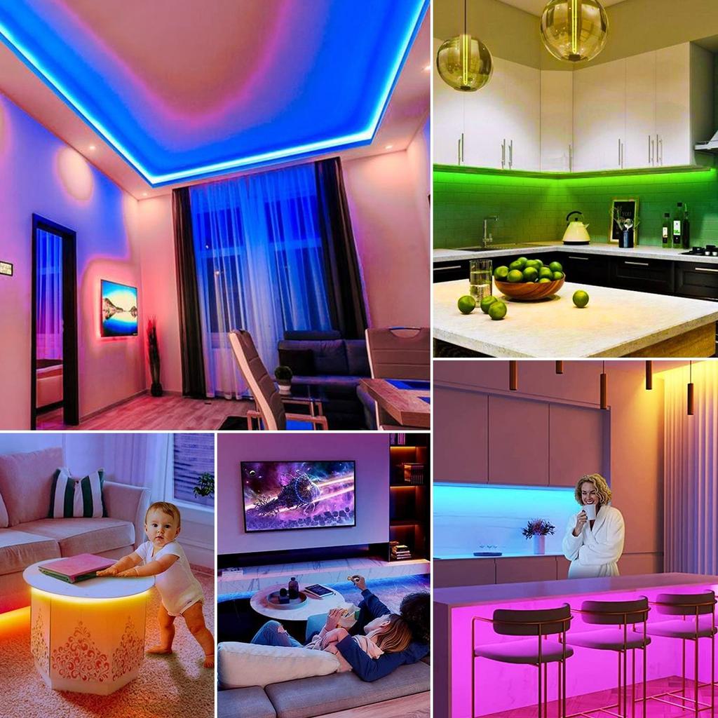 49 Foot Led Light Strip Color Changing Led Tape Light With 44 Key Remote Control And Power Supply