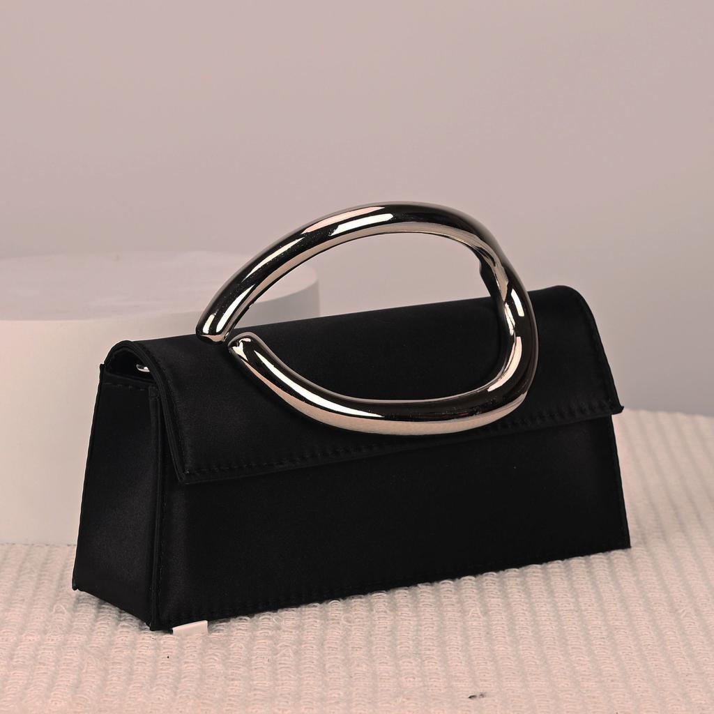 New French Handbag Small Square Bag Niche Fashion Personalized Shoulder Bag Retro Satin Messenger Women's Bag Explosion