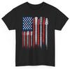 Patriotic Guitarist Music T-shirt - Novelty American Flag Men Women Graphic Tee