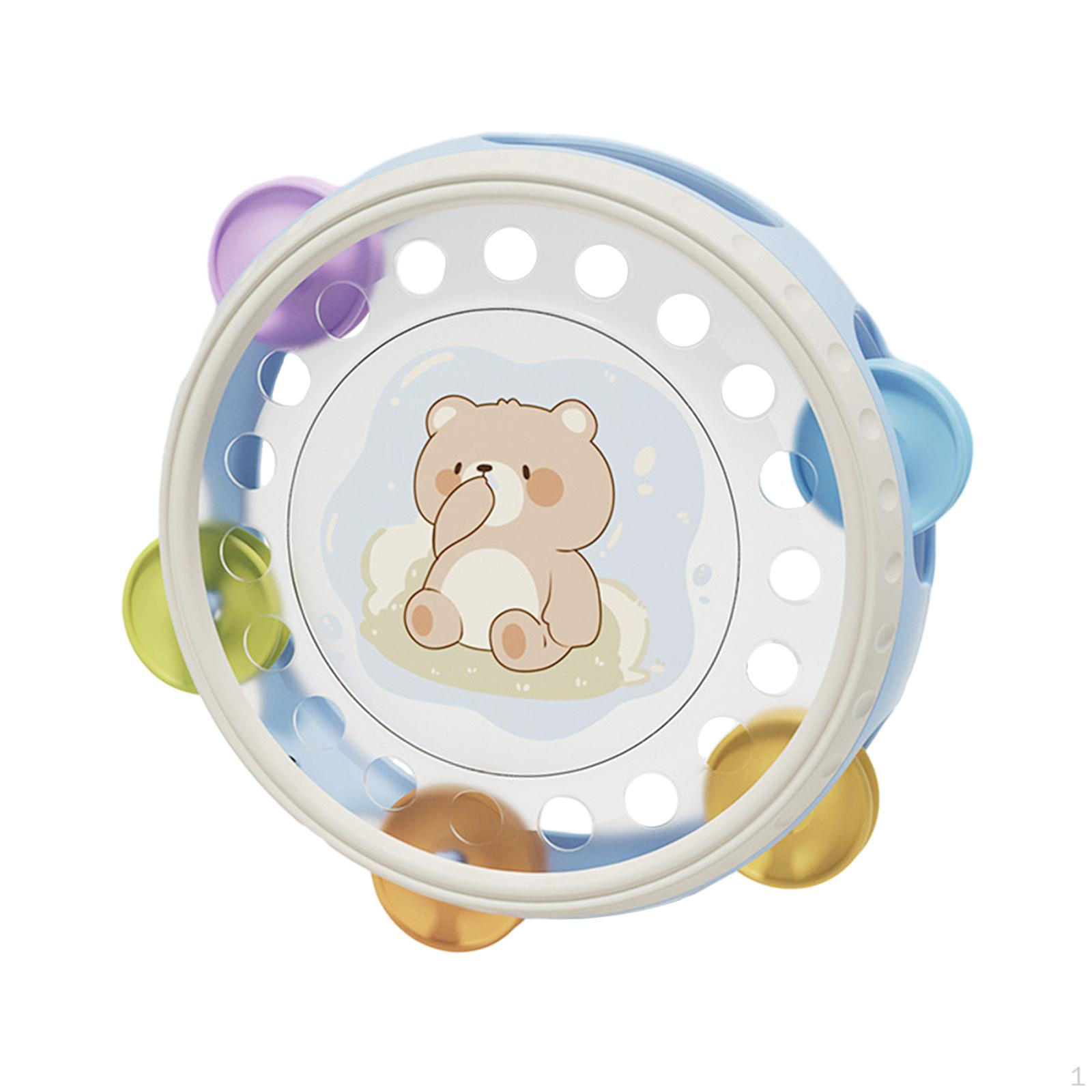 

Baby Drum with Tambourine, Montessori Early Childhood Education, Rattle Musical Instrument for Girls Bear