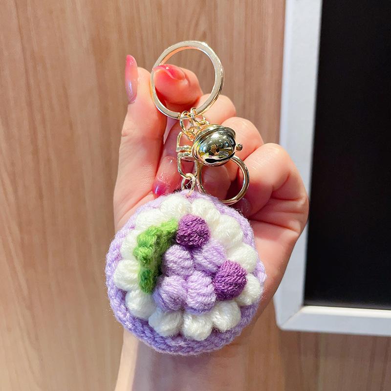 1 st Trendy Pluche Gehaakte Taart Sinaasappels voor Vrouwen met Schattige Bedel, Decoratief Accessoire voor Sleutels, Tassen & Rugzakken Cadeauzakje Bedel