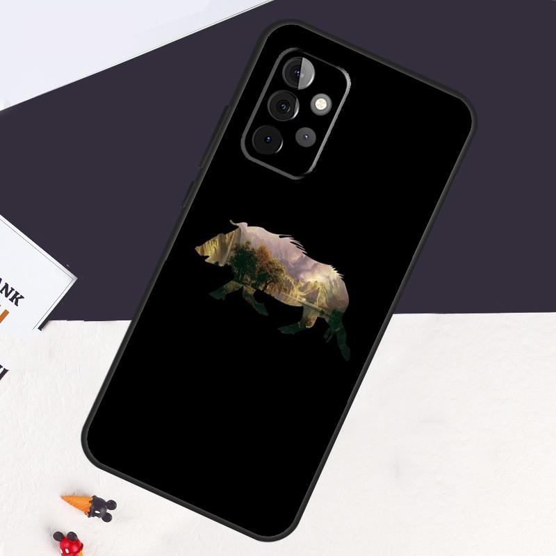 Wild Boar Pig Brown Cover For Samsung Galaxy A54 A34 A14 A52S A12 A22 A32 A52 A72 A13 A33 A53 A50 A51 A71 Case