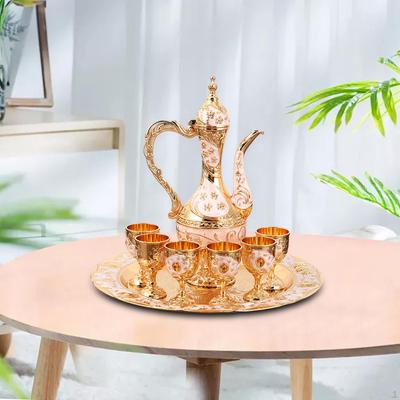 6-Tassen Türkischer Kaffeekocher Set Teetassen für Zuhause Schlafzimmer Esstisch Wohnzimmer