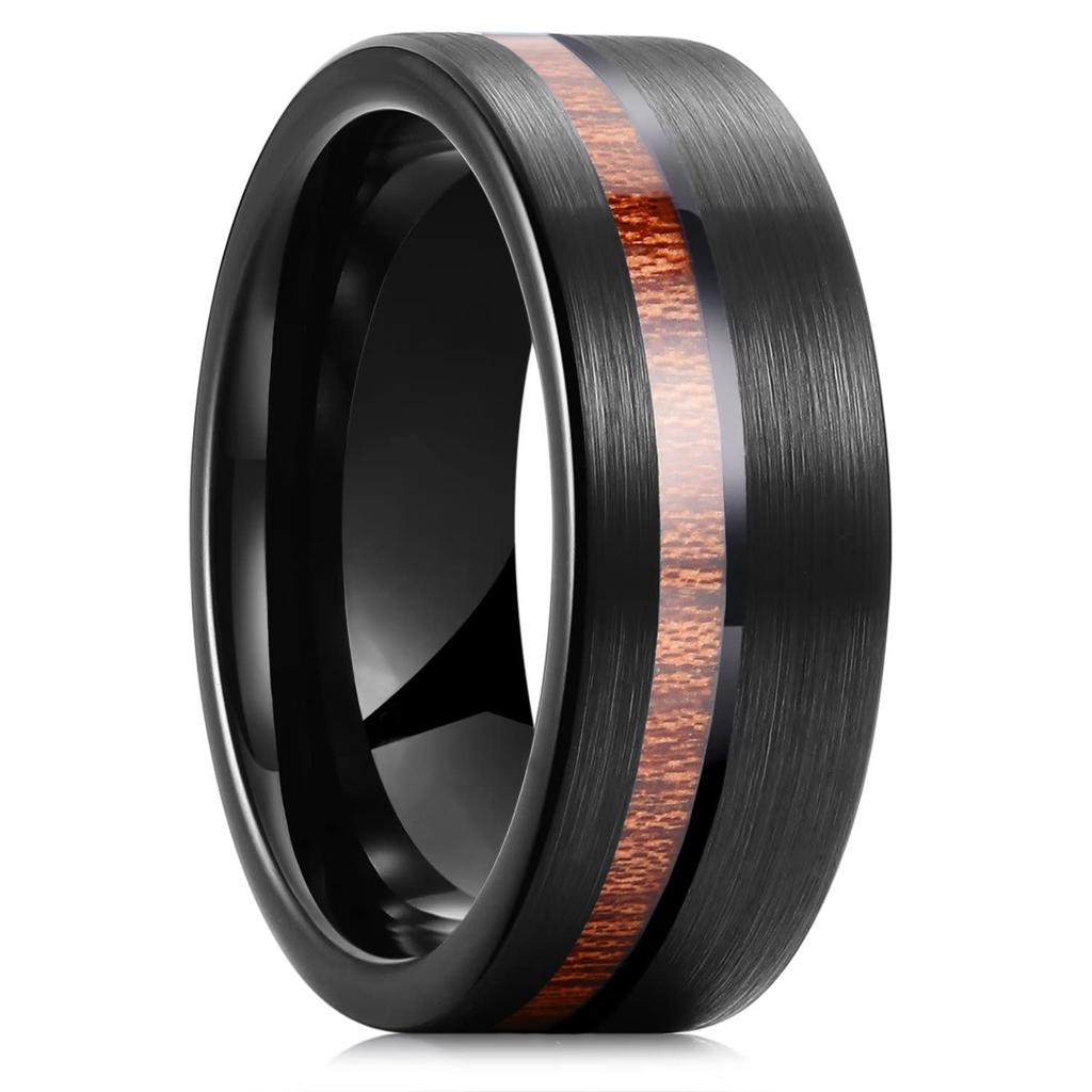 Fashion 8MM Rose Gold Color Stainless Steel Rings For Men Women Colorful Abalone Shell  Inlaid Men Rings Wedding Party Jewelry