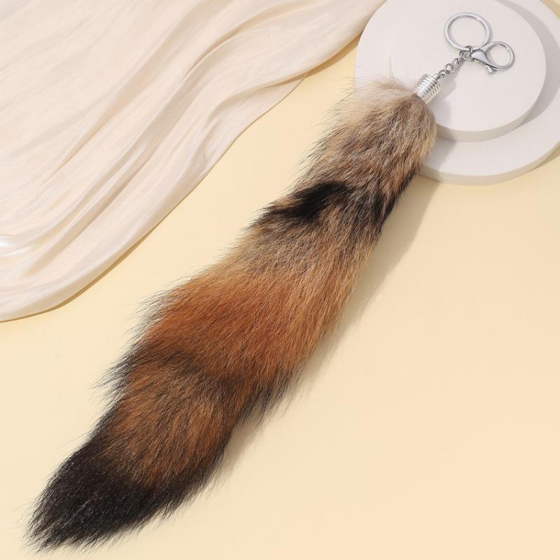 

Cute High Imitation Big Fox Fur Tail Decorative Keychain Cuckoo Tail Wolf Tail Pendant Gift Bag Accessory Gift Jewelry Key Ring