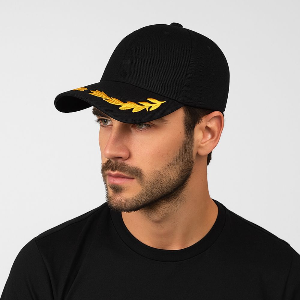 Brim Design Baseball Caps Wheat Ear Embroidery Sunscreen Hat Casual Hats  Outdoor Activities