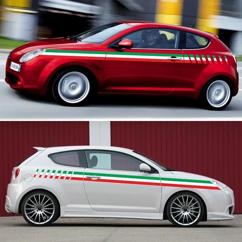 2 Pezzi Adesivi Laterali per Portiere Auto Per Alfa Romeo Mito Sport Grafiche Pellicola Vinilica Decalcomanie Carrozzeria Esterna Fai da Te Decorazione Accessori