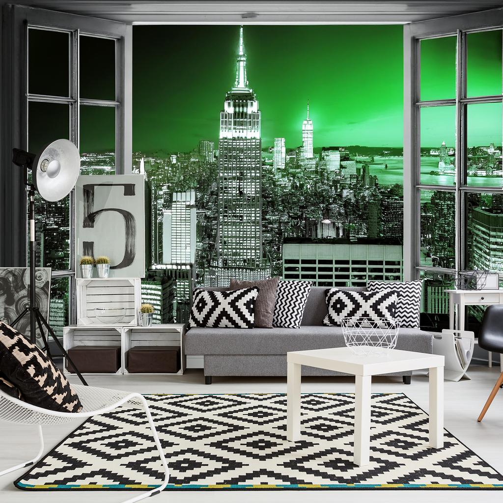 Wallpaper Window View City Buildings Abstract