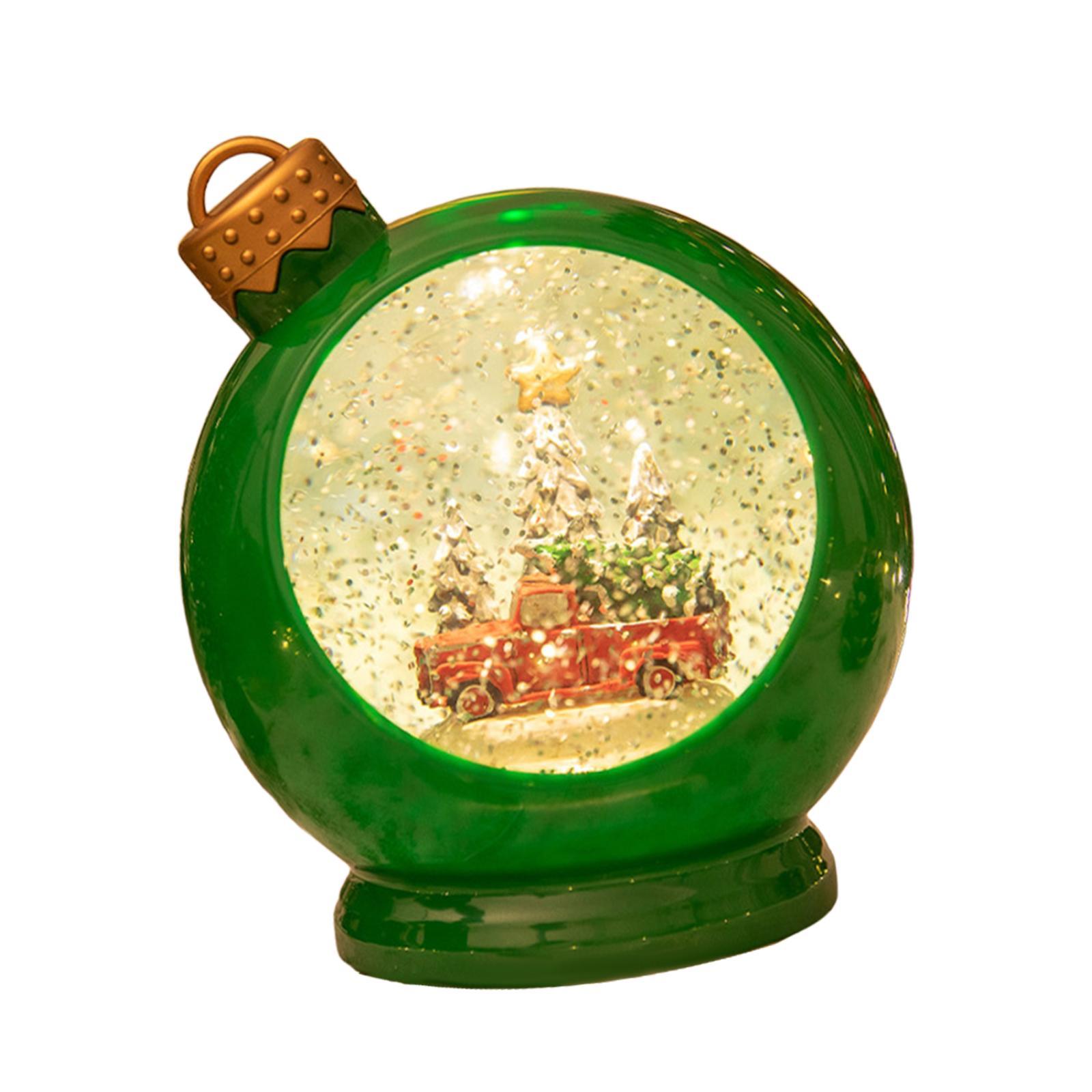 

Рождественский Снежный Шар Рождественский Шар Подарок Светящееся Домашнее Украшение Поделки Снег зелёный