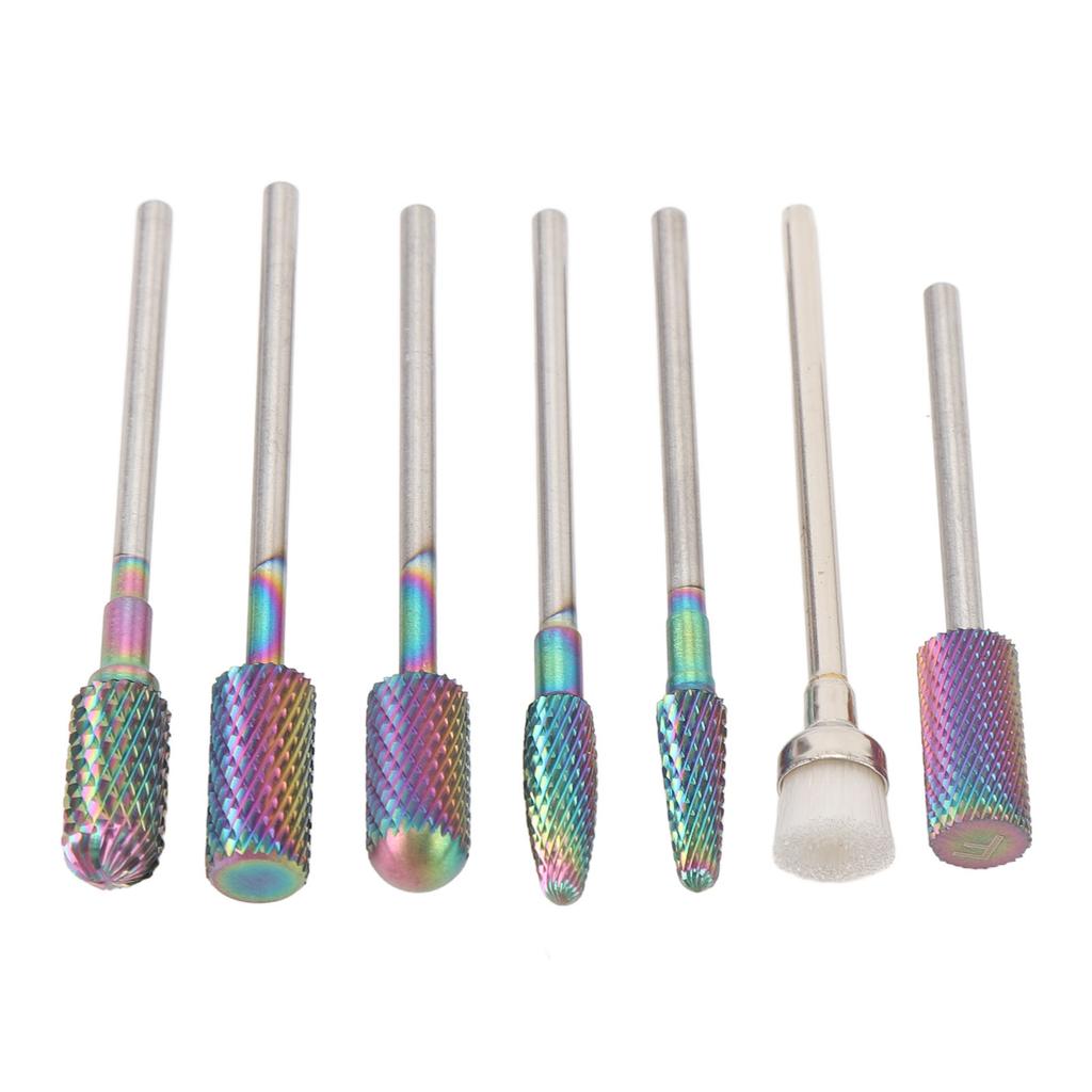 7pcs Drill Bits for Nails Tungsten Carbide Drill Bits Manicure Pedicure Remover Tools for Acrylic