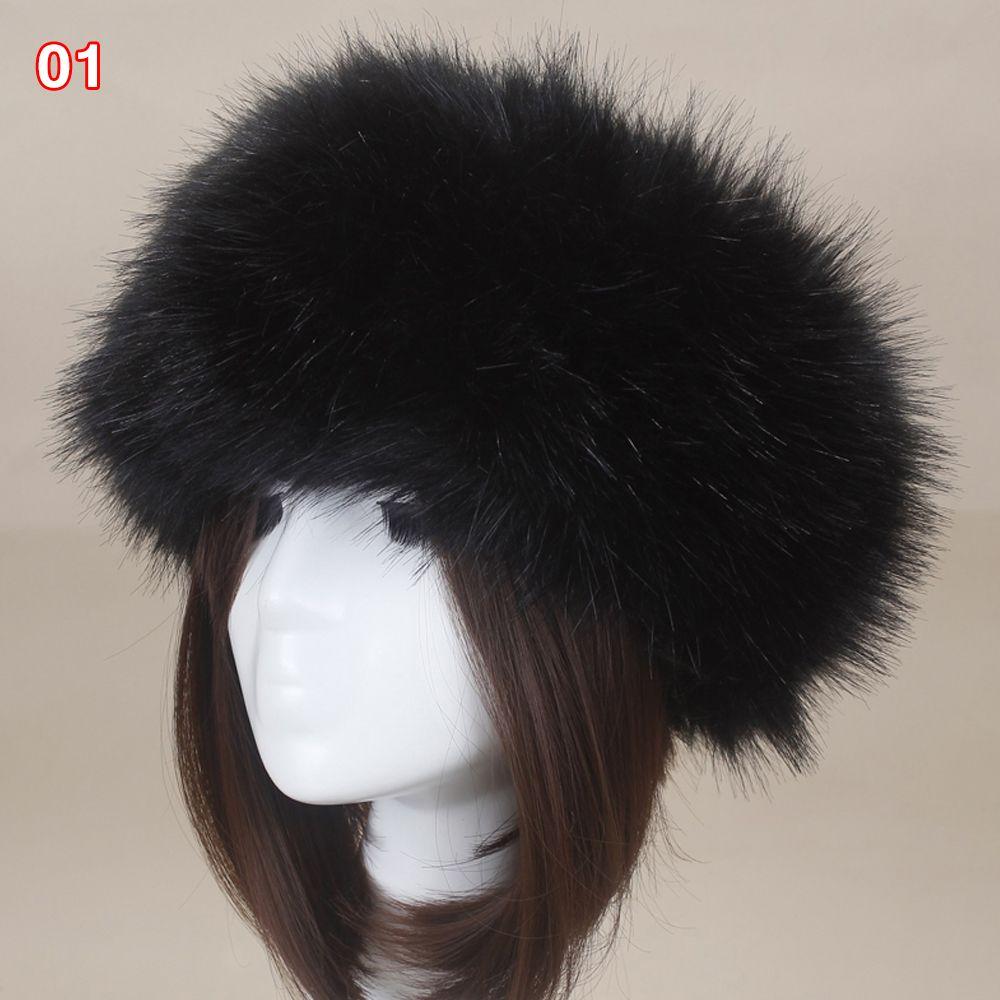 Fashion Winter Earwarmer Thick Fluffy Women Russian Cap Headband Hat Faux Fur