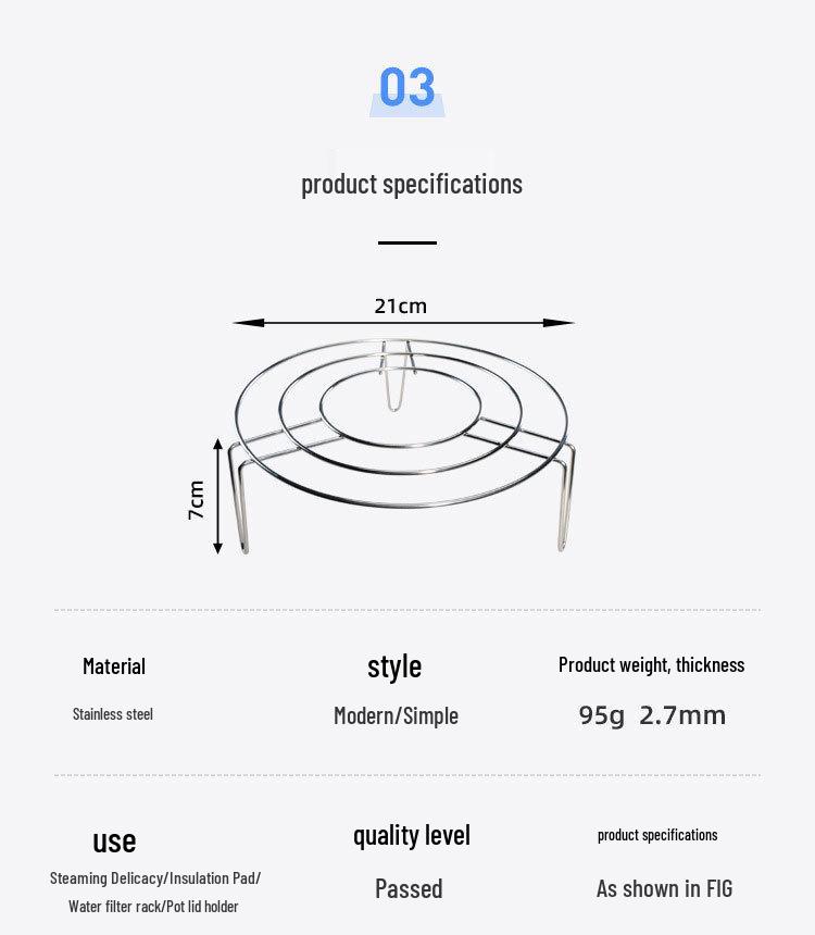 Víceúčelový skládací napařovací stojan z nerezové oceli s uchem pro zvedání