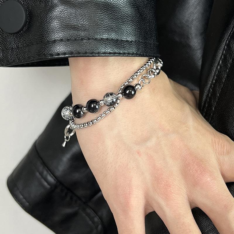

Высококачественные браслеты из нержавеющей стали с бусинами для растрескивания льда для мужчин и женщин, ювелирные изделия в виде цепочек, подарки