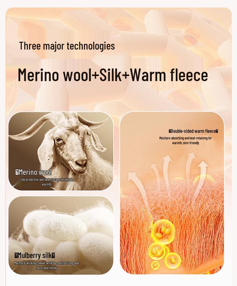 New Style Cashmere Silk Warm Underwear Set with Chest Pad for Middle School Girls: Autumn/Winter