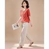 EST+II Summer Embroidered Shirt & Wide-Leg Pants Set