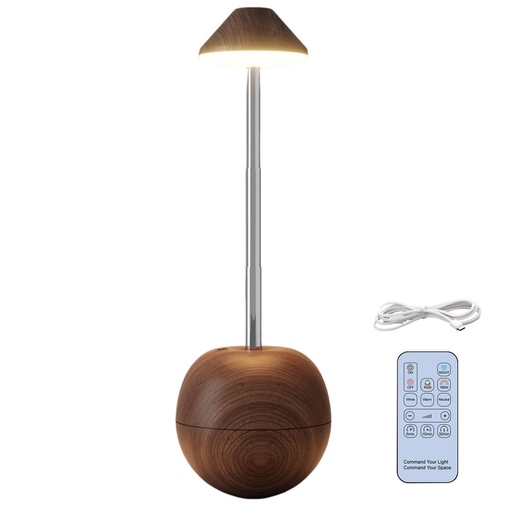 Rechargeable Touch Cordless LED Table Lamp W/Remote Control Small Table Lamp LED Table Light for Bedroom Living Room Nightstand