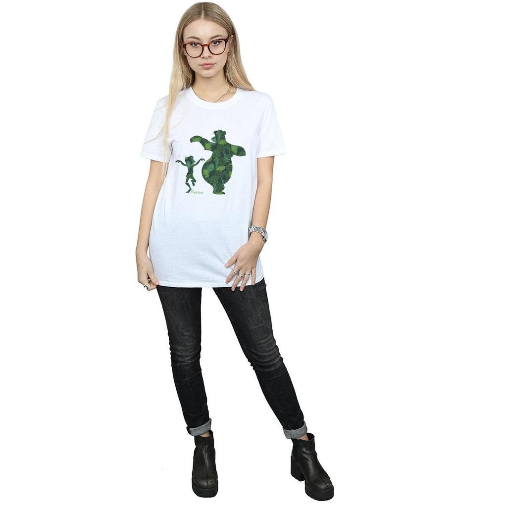 Disney Damen/Damen Das Dschungelbuch Mowgli und Balu tanzen Baumwolle Boyfriend T-Shirt