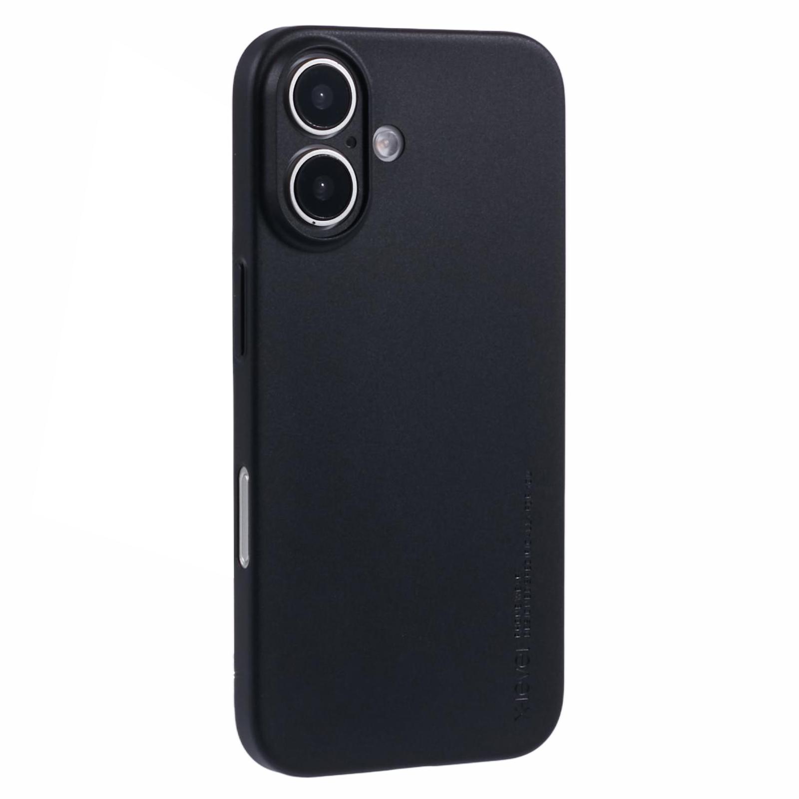 

X-LEVEL For iPhone 16 Case Hard PP Matte Phone Cover 0.18mm Ultra-Thin - Transparent Black